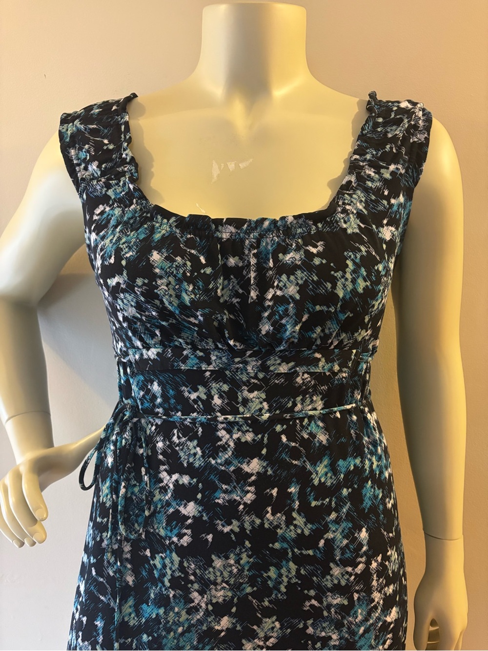 Axcess Liz Claiborne Abstract geometric Floral like Midi Dress, Sz XL. - Picture 2 of 14